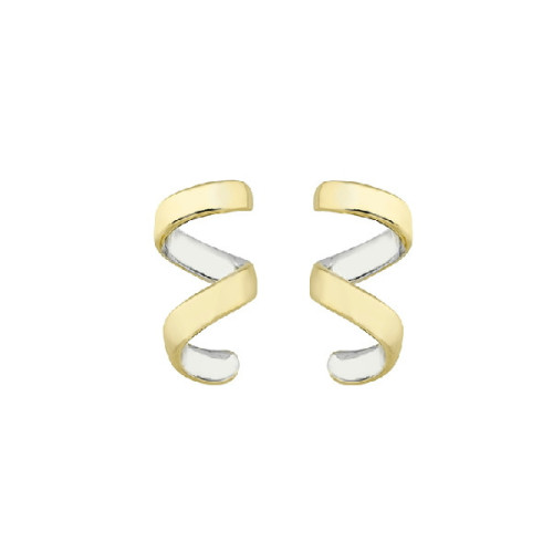 Pendientes CURLS de Plata. Baño de Oro 18k