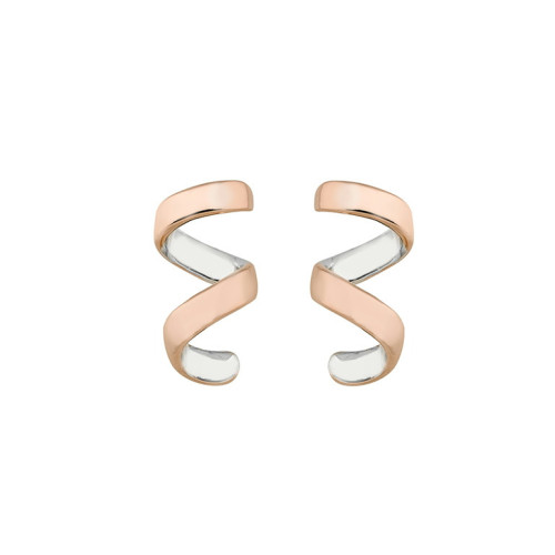 Pendientes CURLS de Plata. Baño de Oro 18k