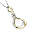 Colgante orgánico entrelazado midi de plata con baño de oro 18k