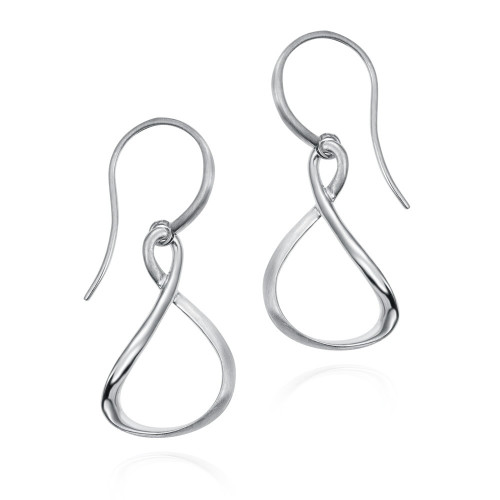 Fluid organic hook earrings in sterling silver 925