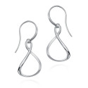 Fluid organic hook earrings in sterling silver 925