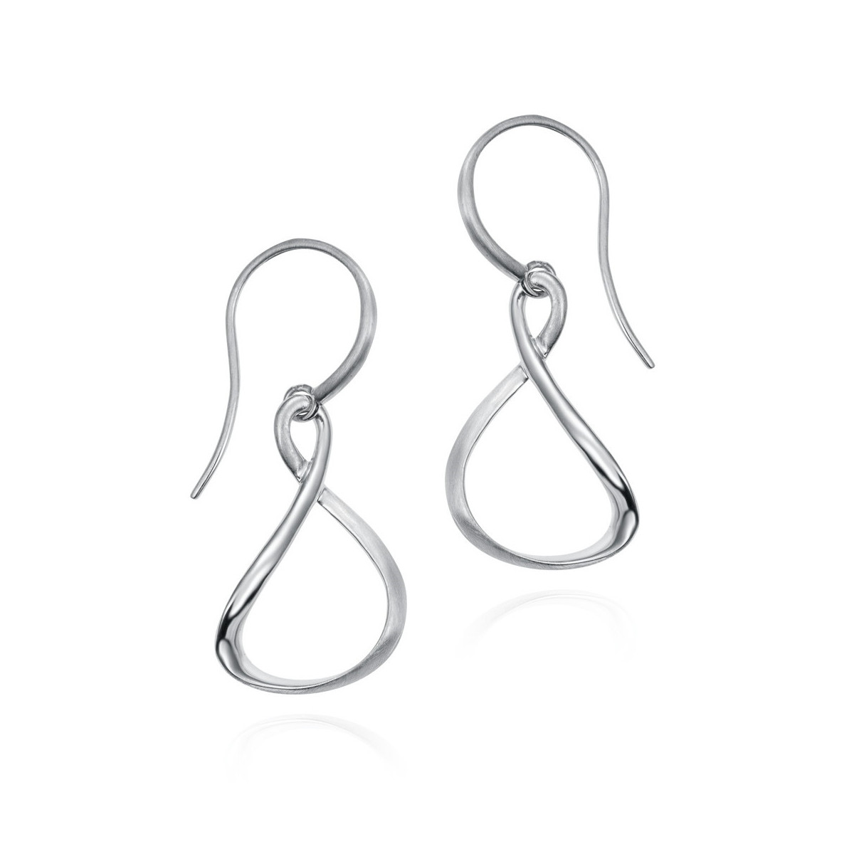 Fluid organic hook earrings in sterling silver 925