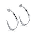 Organic hoop earrings in sterling silver 925