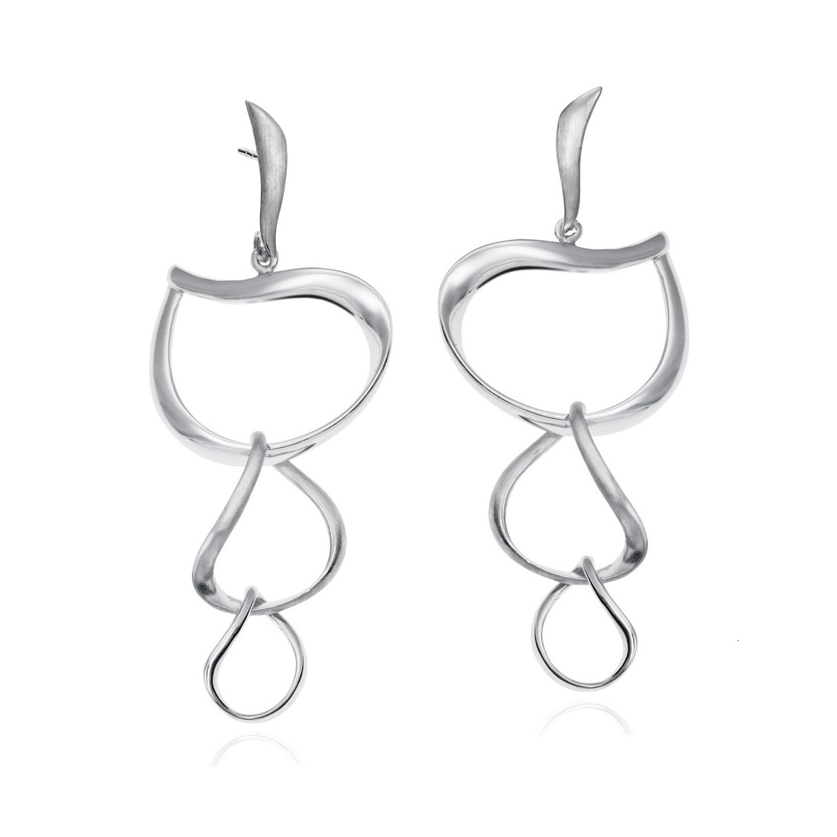 Midi organic earrings in sterling silver 925