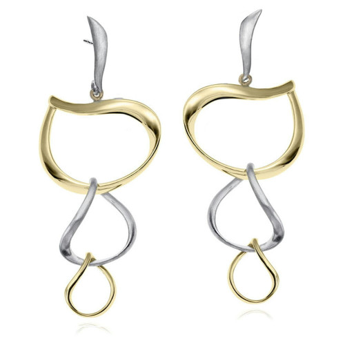 PENDIENTES VENICE de Plata. Baño Oro 18k