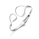 Fluid organic bangle in sterling silver 925