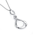 Intertwined organic pendant in sterling silver 925