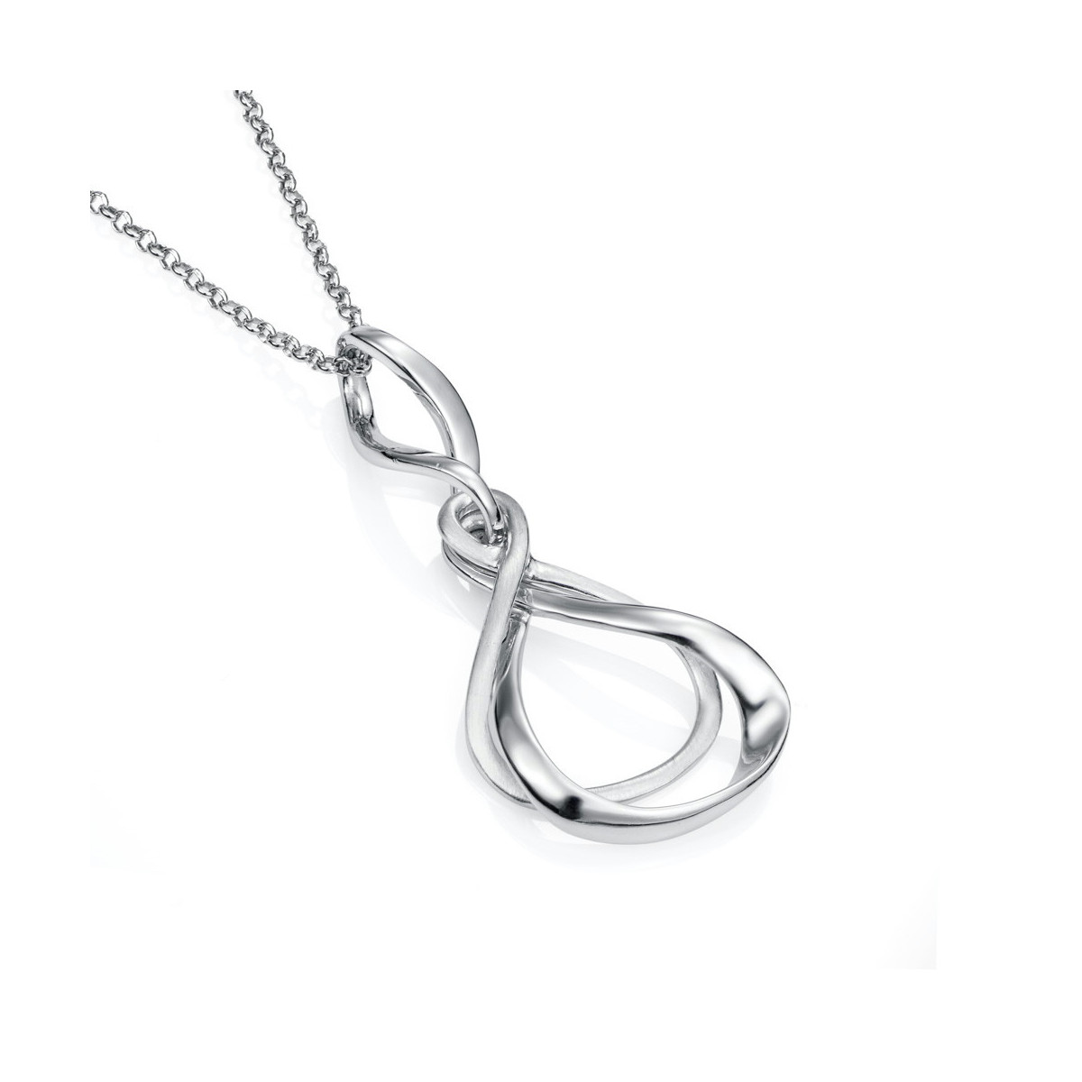 Intertwined organic pendant in sterling silver 925