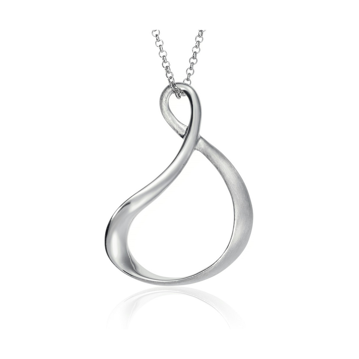 Midi organic curved pendant in sterling silver 925