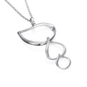 Midi fluid organic pendant in sterling silver 925