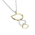 Colgante orgánico fluido de plata con baño de oro 18k