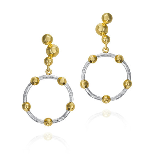 Pendientes CELESTIAL de Plata. Baño de Oro 18k