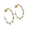 Pendientes de aro de plata de ley y baño de oro 18k
