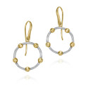 Hook rhodium plated and 18k gold vermeil silver earrings