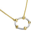 Circular sterling silver necklace with 18k gold vermeil