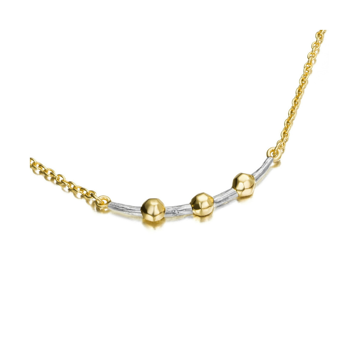 Collar de plata y baño de oro 18k