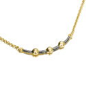 18k gold vermeil silver necklace with black rhutenium plating