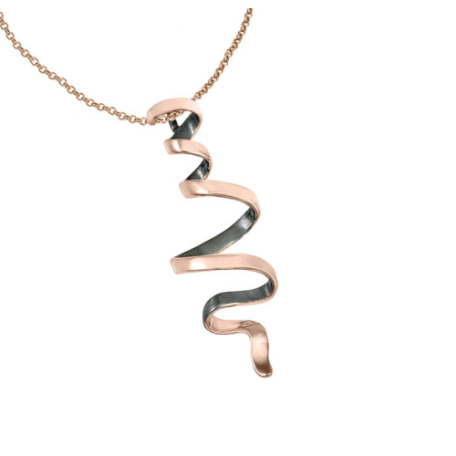Small sterling silver pendant with rhutenium and rose gold plating