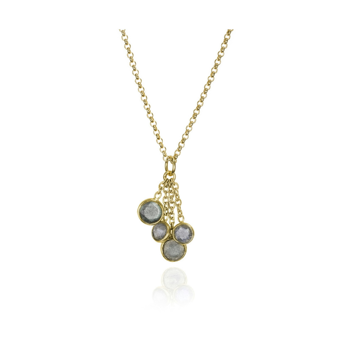 Necklace with labradorite in 925 sterling silver with 18k gold vermeil