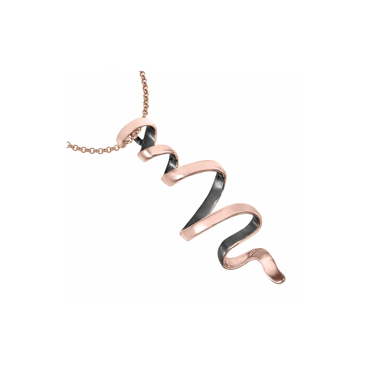Sterling silver pendant with rhutenium plating and rose gold plating