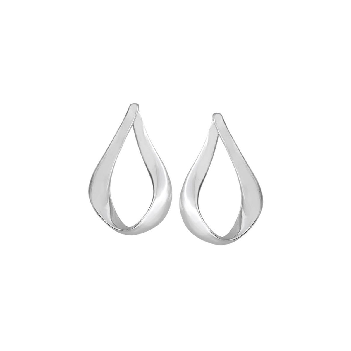 Small inverted V design earrings in sterling silver