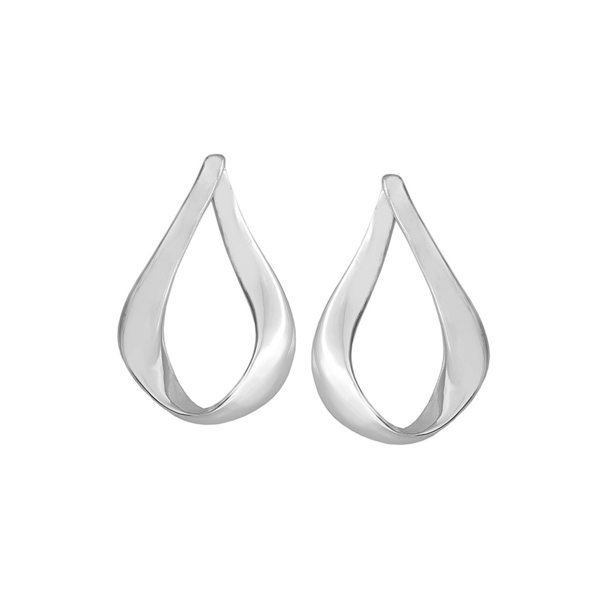 Inverted V design earrings in sterling silver