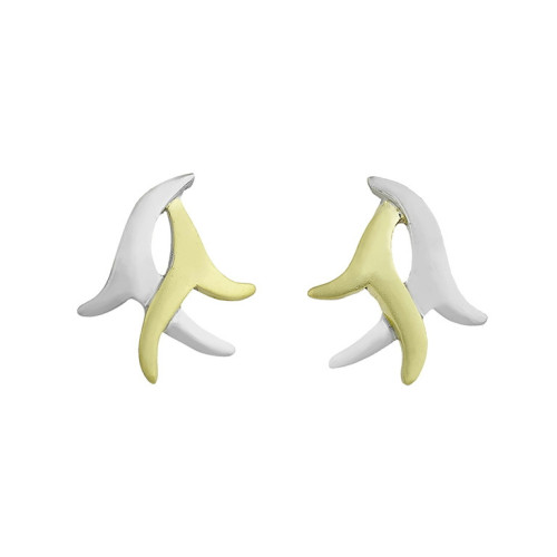 Pendientes ROOTS de Plata. Baño de Oro 18k