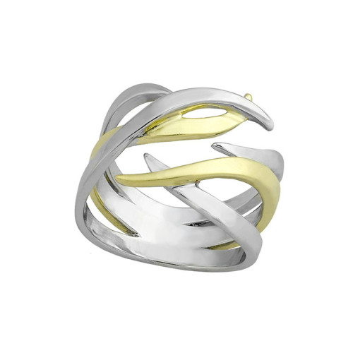 Anillo  ROOTS de Plata. Baño de Oro 18k