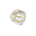 Anillo bicolor en plata de ley 925 con baño de oro 18k