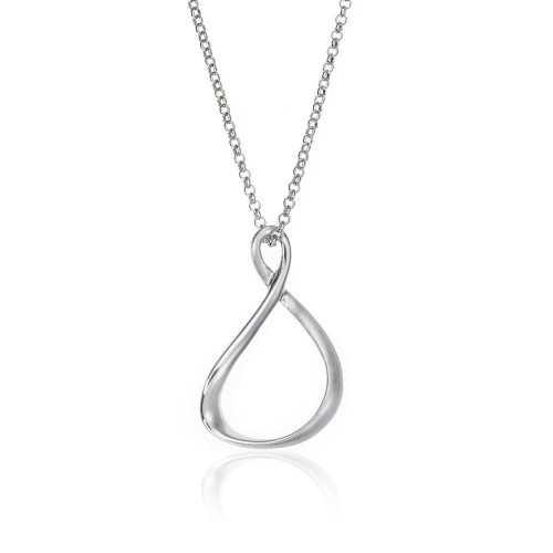 Organic curved pendant in sterling silver 925