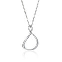 Organic curved pendant in sterling silver 925