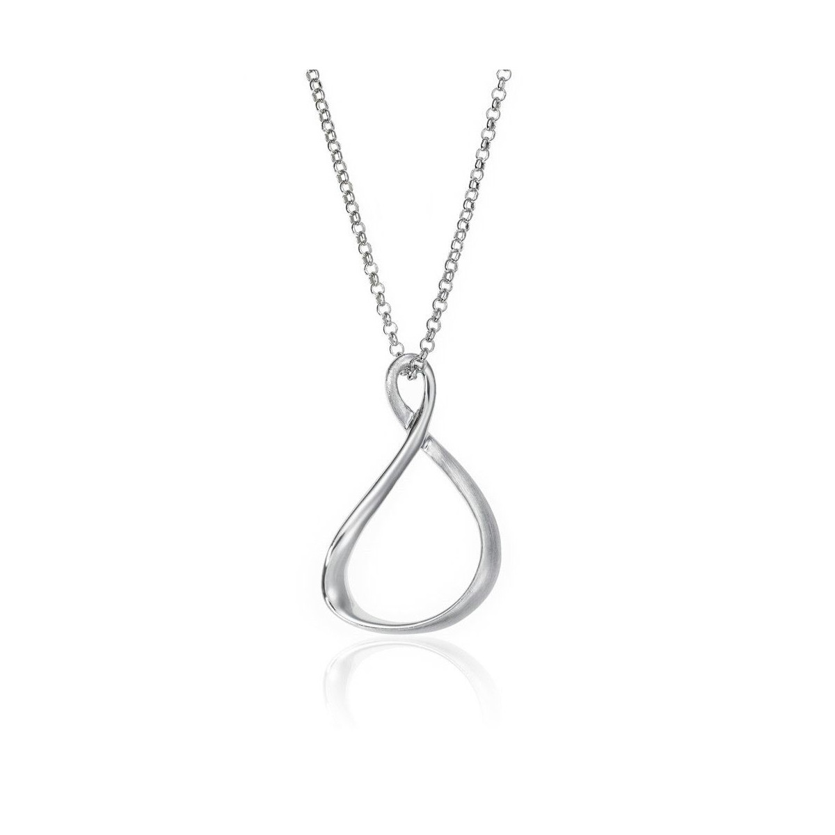 Organic curved pendant in sterling silver 925