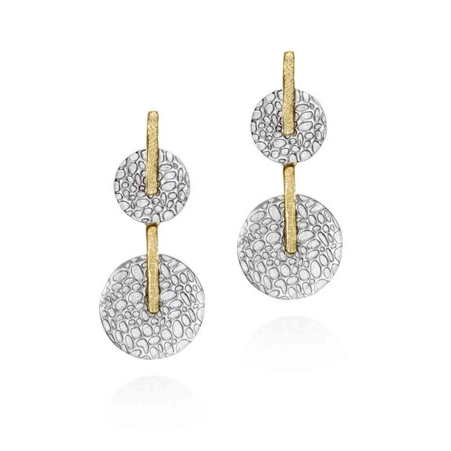Pendientes pequeños de plata de ley con baño de oro 18k