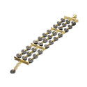Brazalete bicolor de plata con baño de oro 18k y rutenio negro