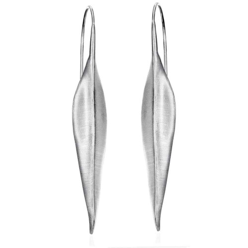 Pendientes de gancho con hoja de plata de ley 925