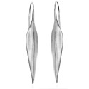 Hook Earrings with Leaf Motif in Sterling Silver
