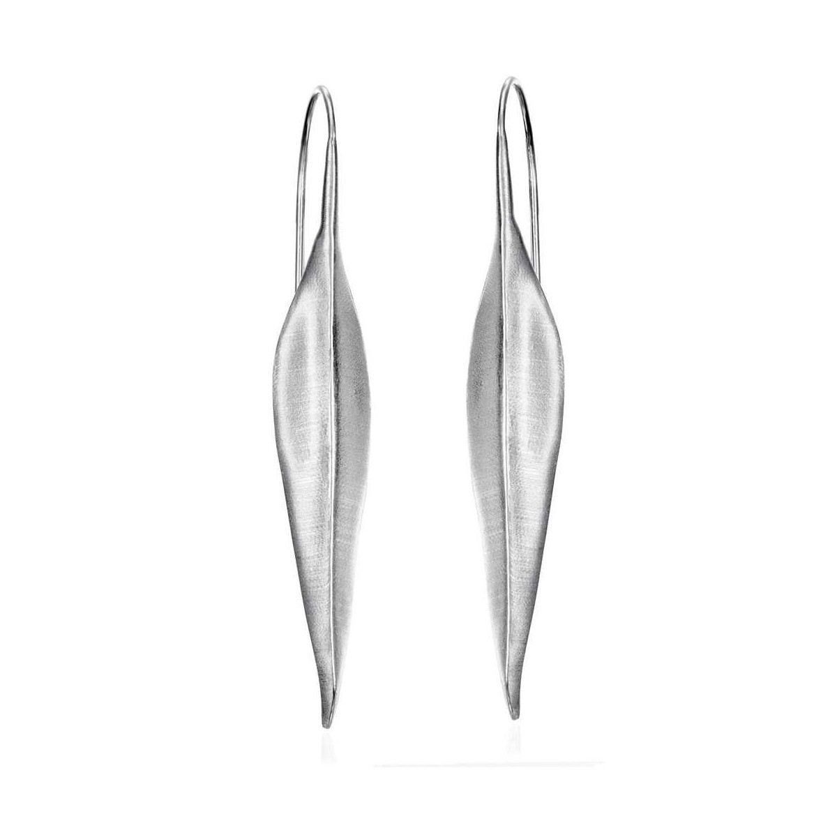 Hook earrings with leaf in sterling silver 925