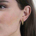Pendientes con forma de hoja de plata con baño de oro 18k
