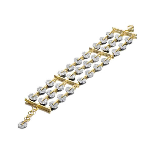 Brazalete KYMBAL de Plata. Baño de Oro 18k