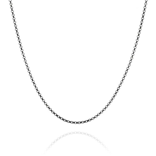 Cadena de Plata 45 cm. Baño de Rutenio negro