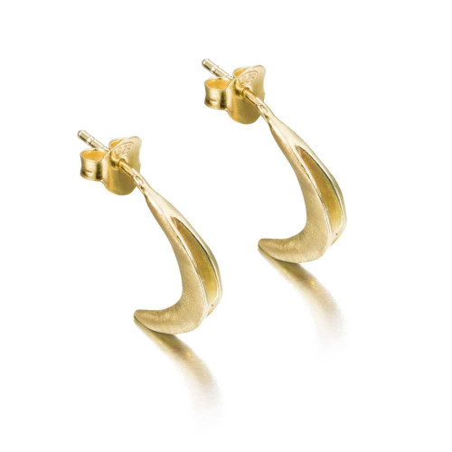 Curved organic earrings in 18k gold vermeil