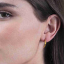 Pendientes orgánicos curvos de plata con baño de oro 18k