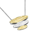 Midi organic shape necklace in sterling silver with 18k gold vermeil