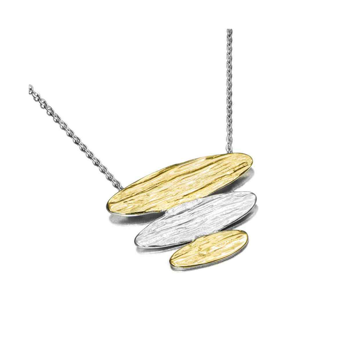 Midi organic shape necklace in sterling silver with 18k gold vermeil