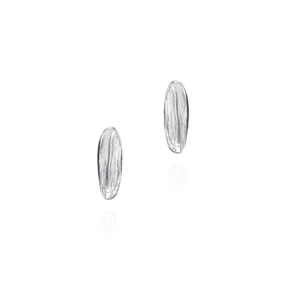 Pendientes midi de forma orgánica de plata de ley 925