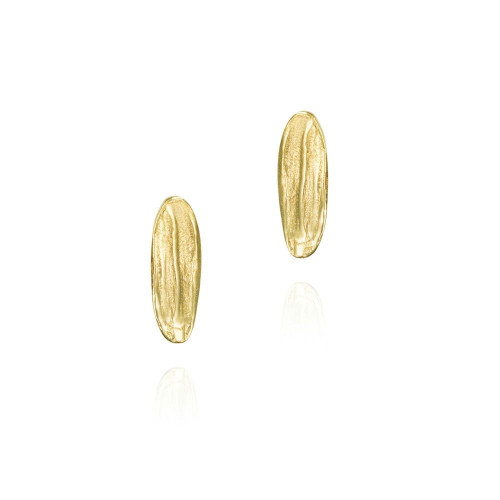 Midi organic shape earrings in sterling silver with 18k gold vermeil