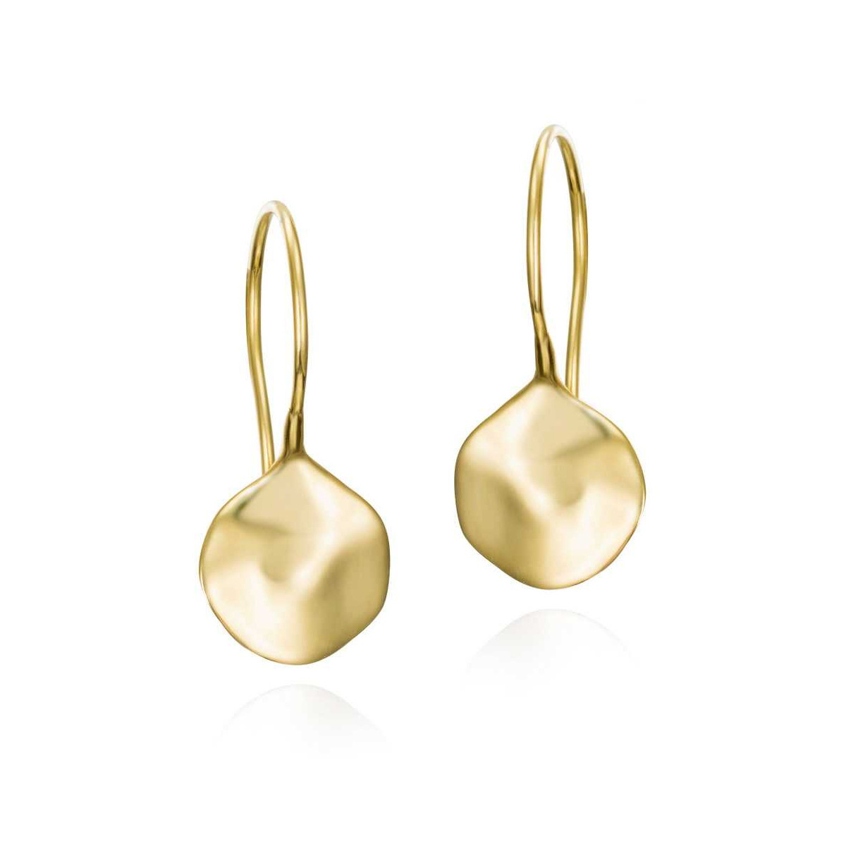 Organic drop hook earrings in sterling silver with 18k gold vermeil
