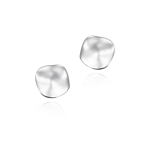 Organic drop stud earrings in sterling silver 925