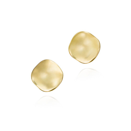 Pendientes de gotas orgánicas de plata con baño de oro 18k