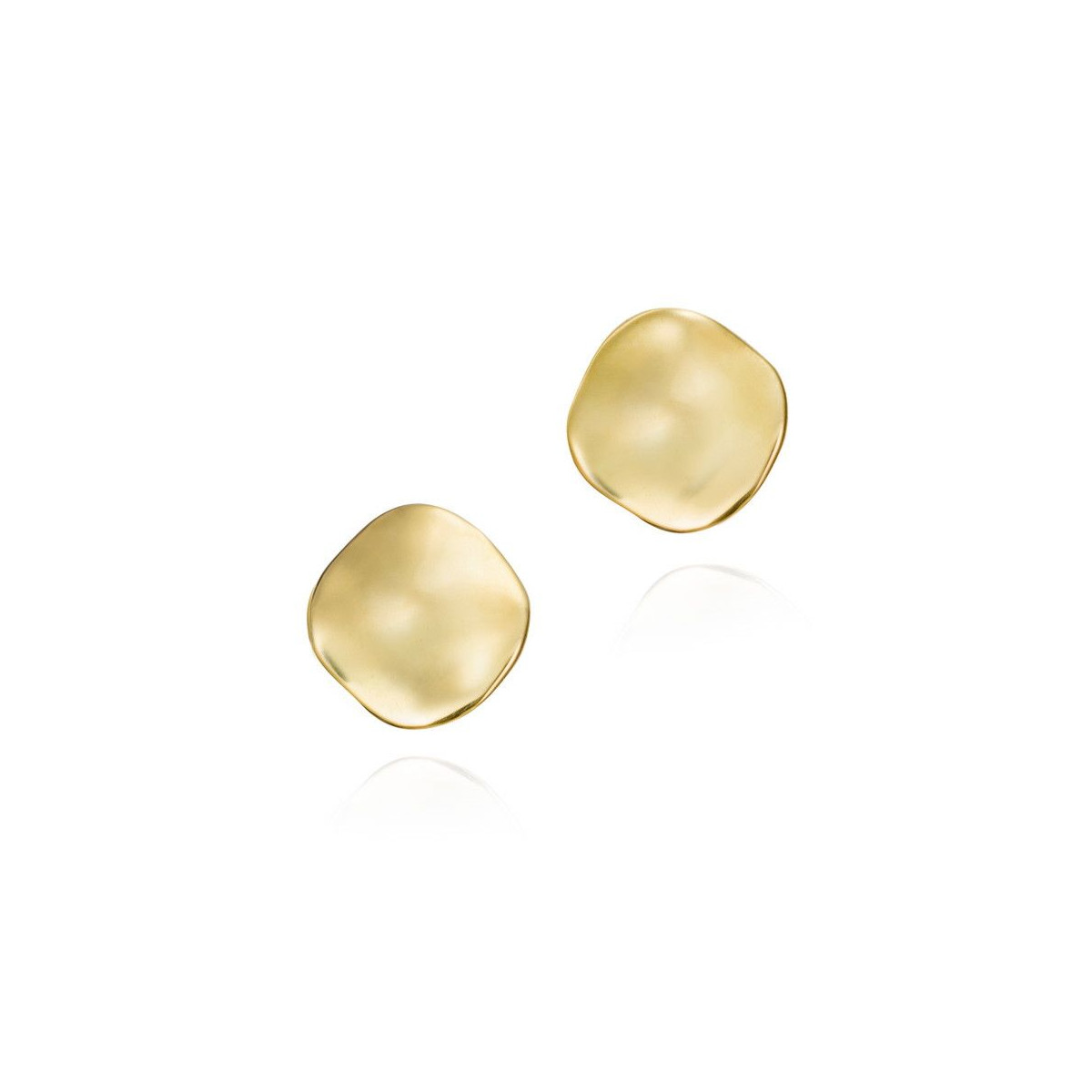 Pendientes de gotas orgánicas de plata con baño de oro 18k